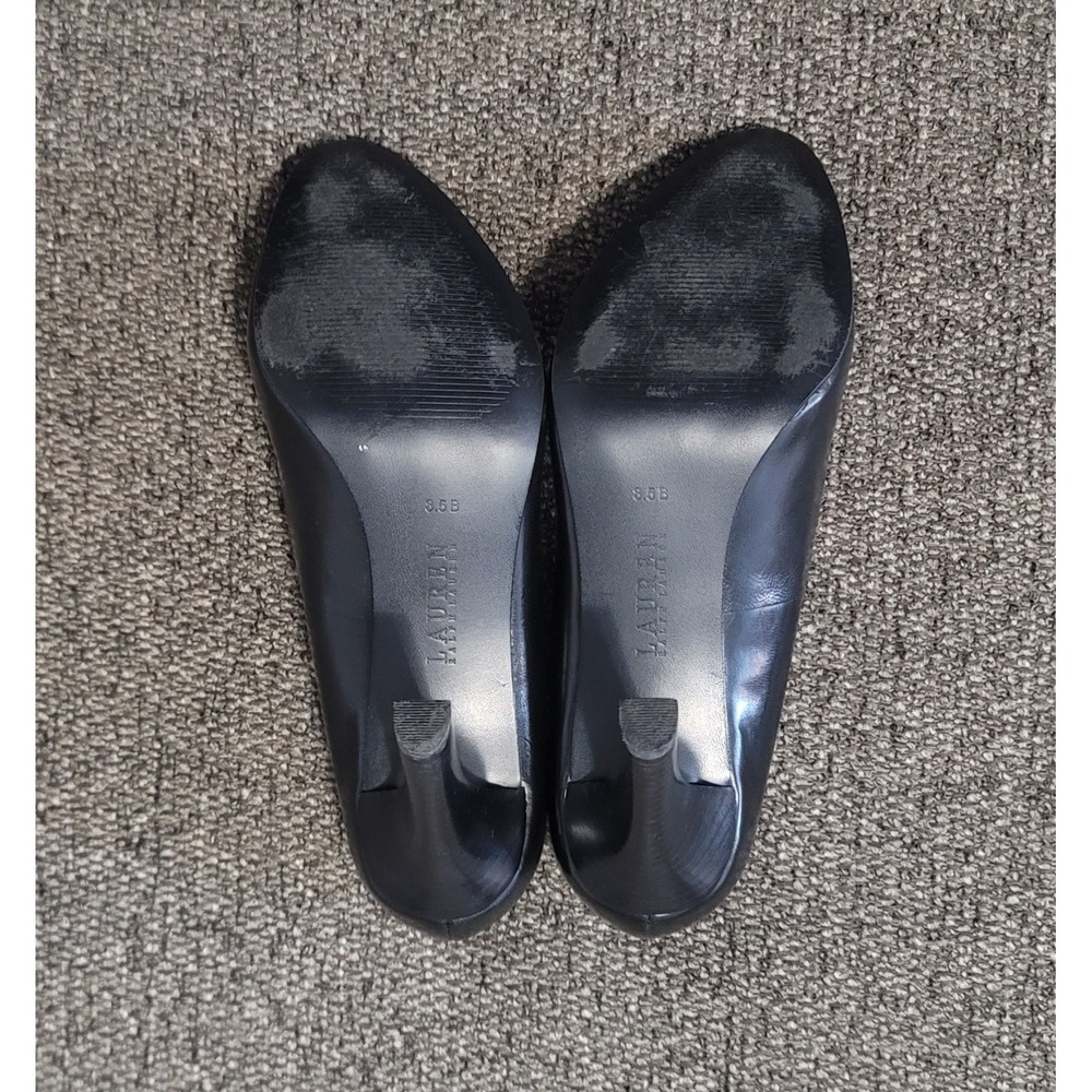 Lauren Ralph Lauren Women's Zamora Black Kidskin Slip On Pump Heels Size 8.5B - Picture 4 of 10